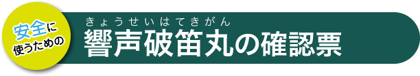 響声破笛丸の確認票